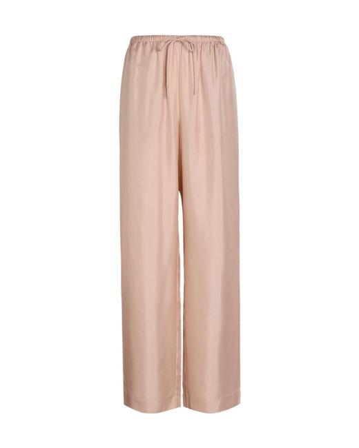 Rohe Pink Drawstring Straight-Leg Silk Trousers