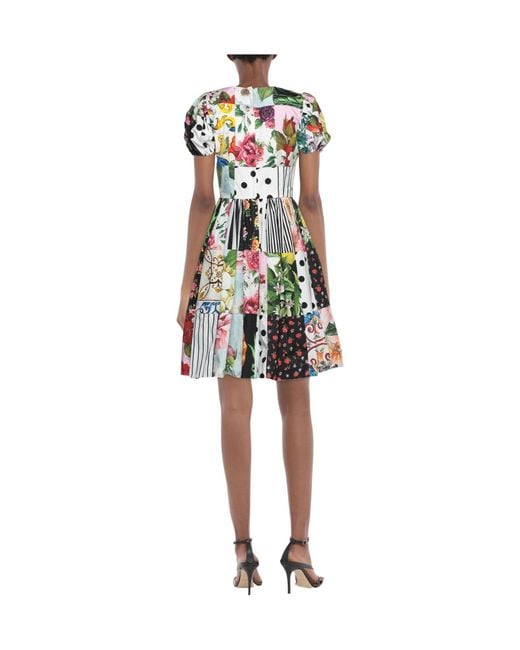 Dolce & Gabbana White Printed Dress