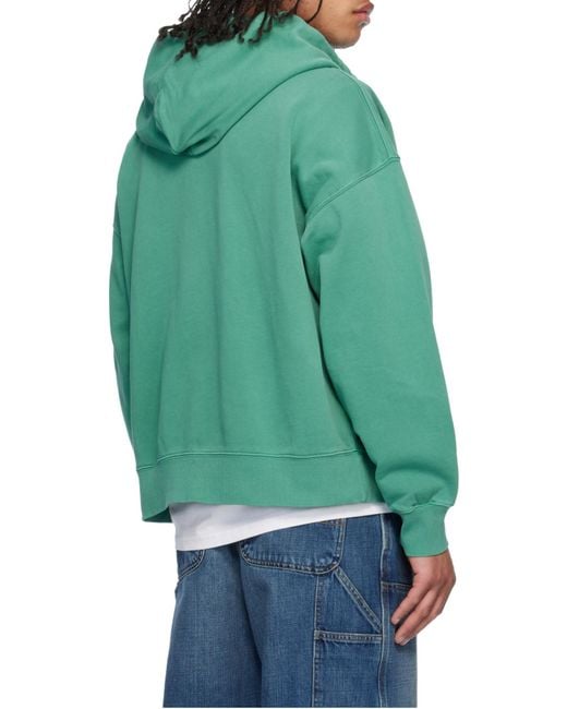 Carhartt Green Hooded Benton Sweat Jacket for men