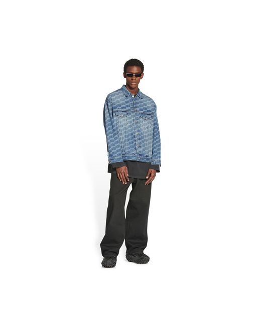 Balenciaga Blue Giacca Bb Monogram Large Fit Da Uomo for men