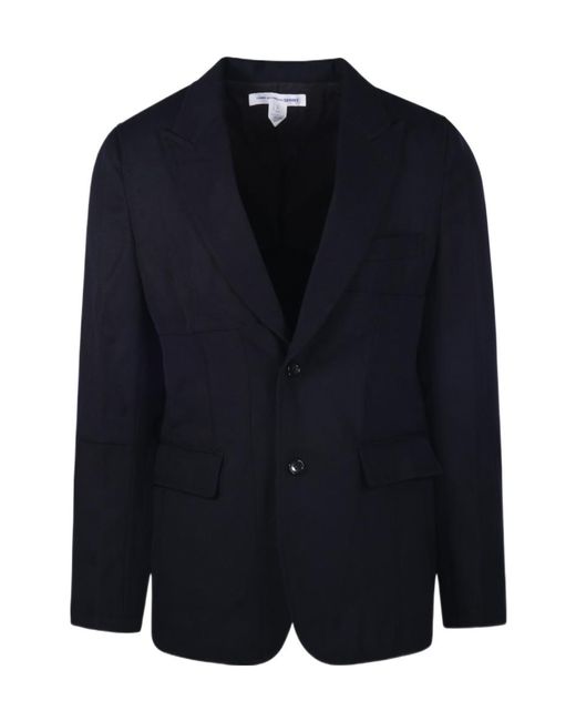 Comme des Garçons Blue Long-Sleeved Suit Jacket for men