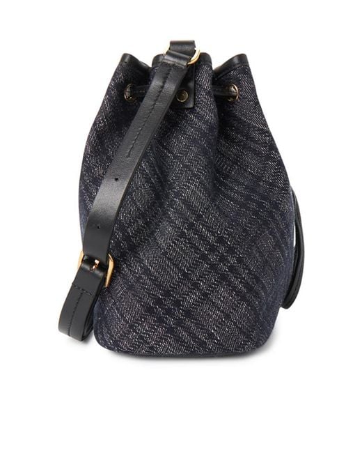 Burberry Black Drawstring Denim Bucket Bag