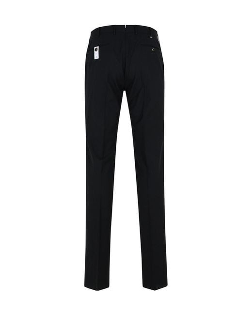 PT01 Black Pt Torino Slim Fit Wool Pants for men