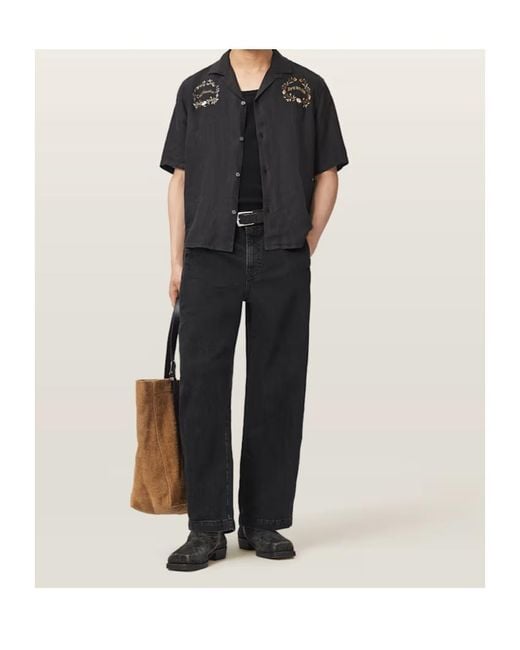 AllSaints Black Belt Loop Jeans for men