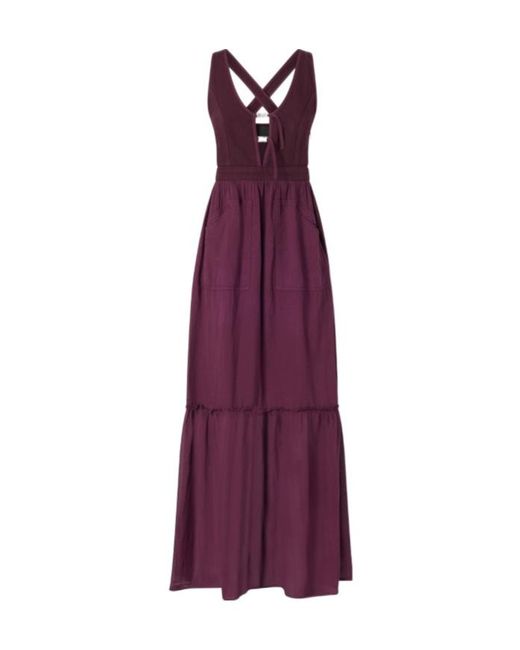 Pinko Purple Cross-Back Sleeveless Maxi Dress