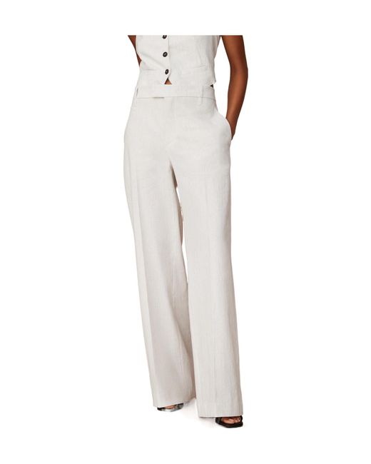 Brunello Cucinelli White Pinstriped Linen-Blend Trousers
