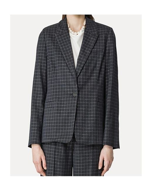 Forte_forte Blue Checked Boxy Jacket