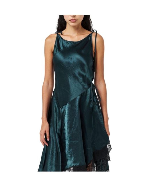 Acne Green Satin Lace Dress