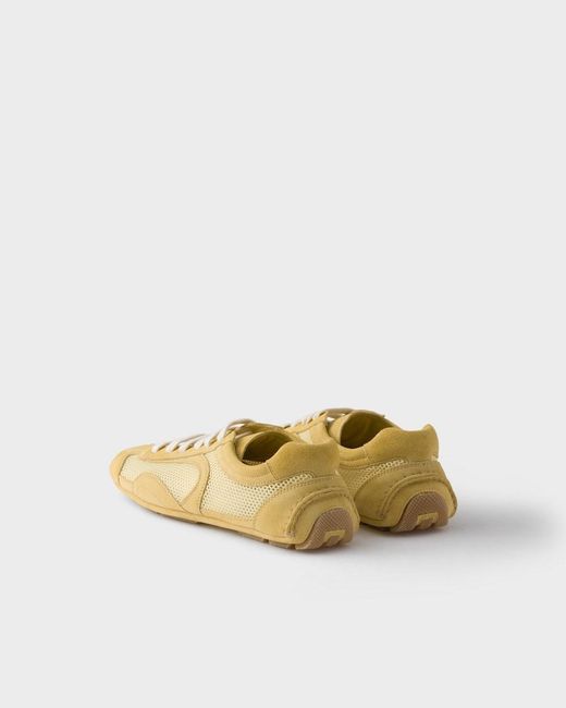 Prada Natural Montecarlo Re-Edition 2005 Suede And Mesh Sneakers