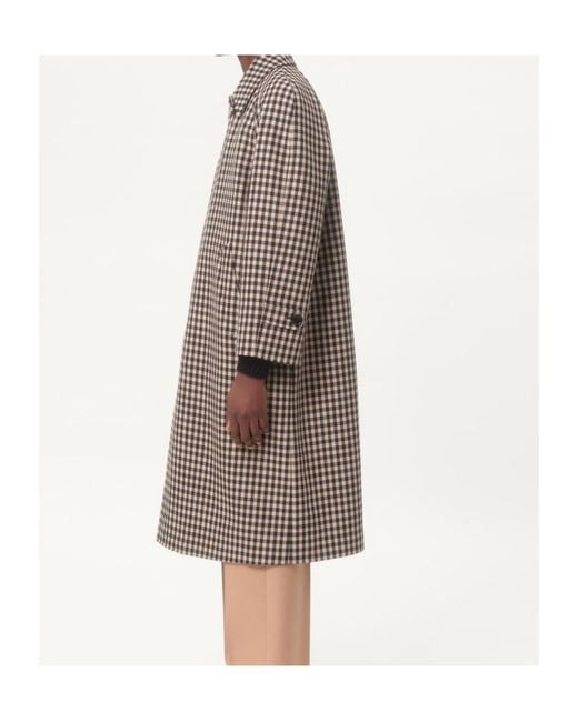 Valentino Brown Checked Single-Breasted Coat for men