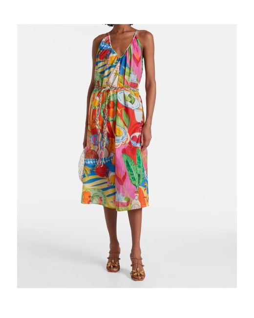 Farm Rio White Sleeveless Dress