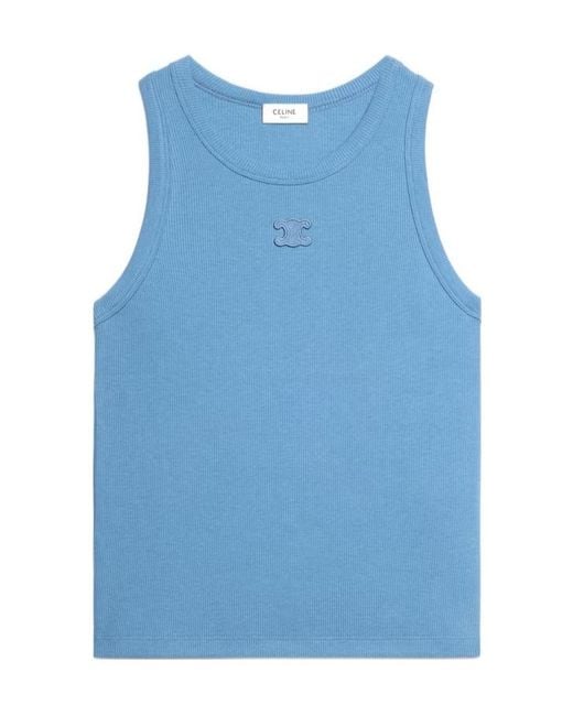 Céline Blue Triomphe Tank Top