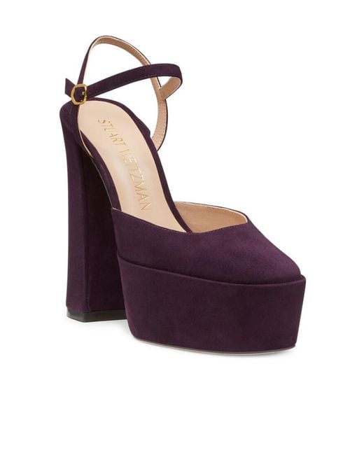 Stuart Weitzman Purple Logo High Heels