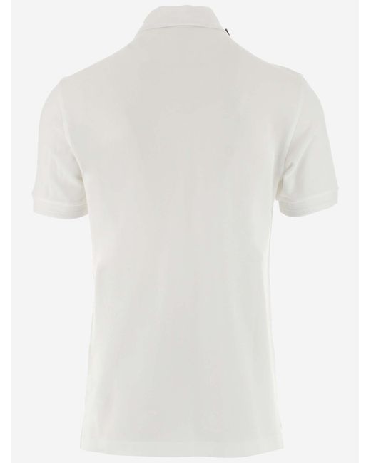 Dolce & Gabbana White Logo Embroidered Polo Shirt for men