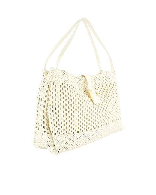 Ferragamo Natural Large Woven Tote Bag