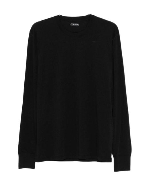 Tom Ford Black Crew-Neck Long-Sleeve Sweater for men