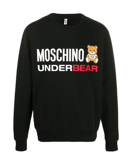 Moschino Black Underbear Printed Sweater for men