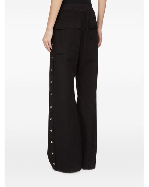 Rick Owens Black Drawstring Casual Pants