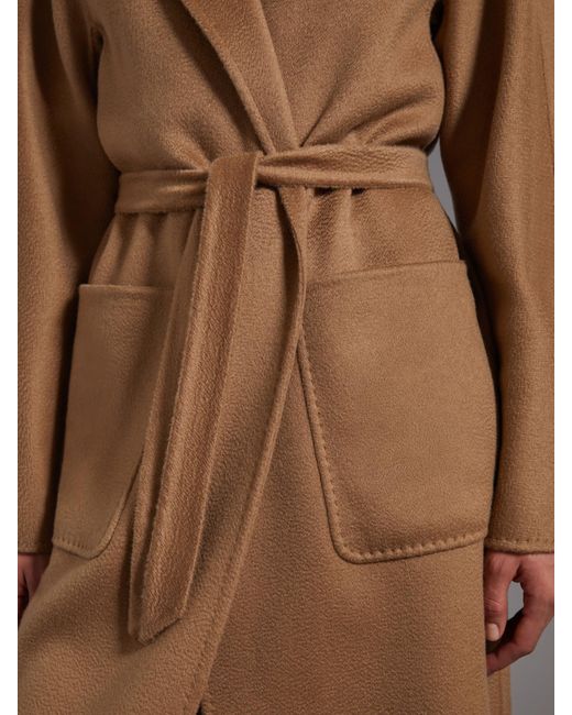 Max Mara Brown Lilia Belted Hooded Coat