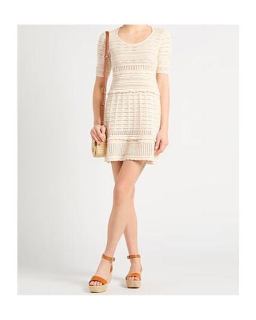 Isabel Marant Natural Short-Sleeved Dress