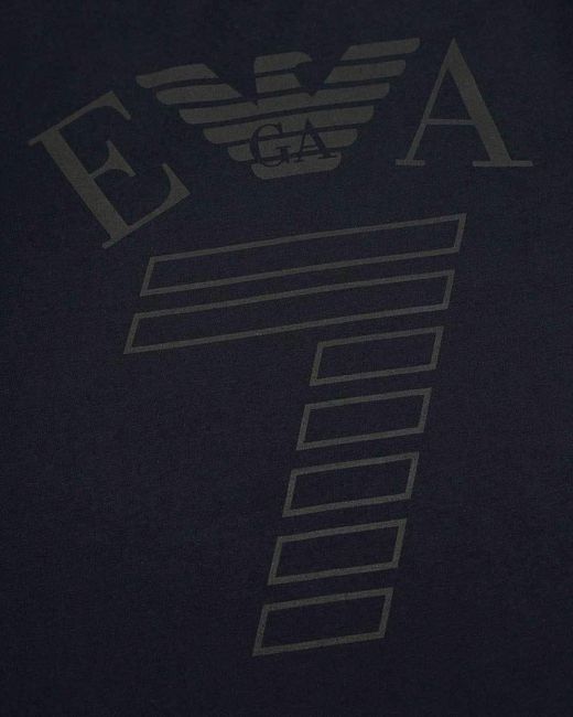 EA7 Blue Logo T-Shirt With Round Neck for men