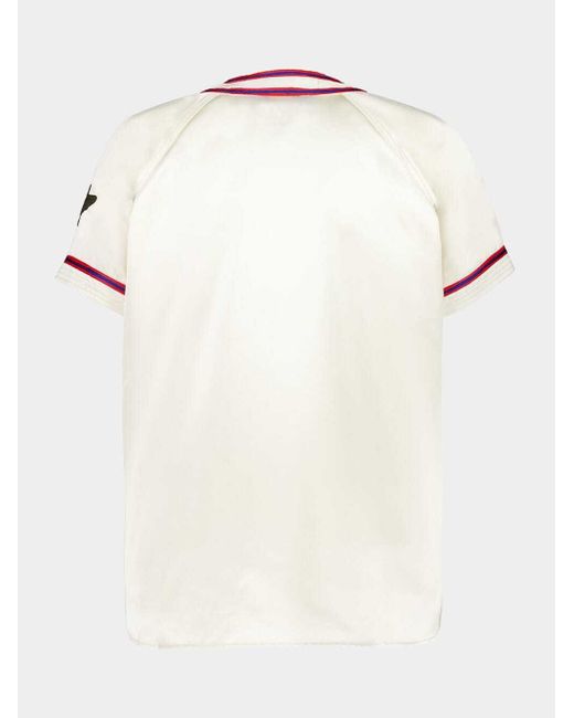 Bode White Logo Embroidered Redtail Baseball Shirt for men