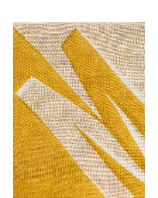 Moschino Yellow Logo Printed Scarf for men