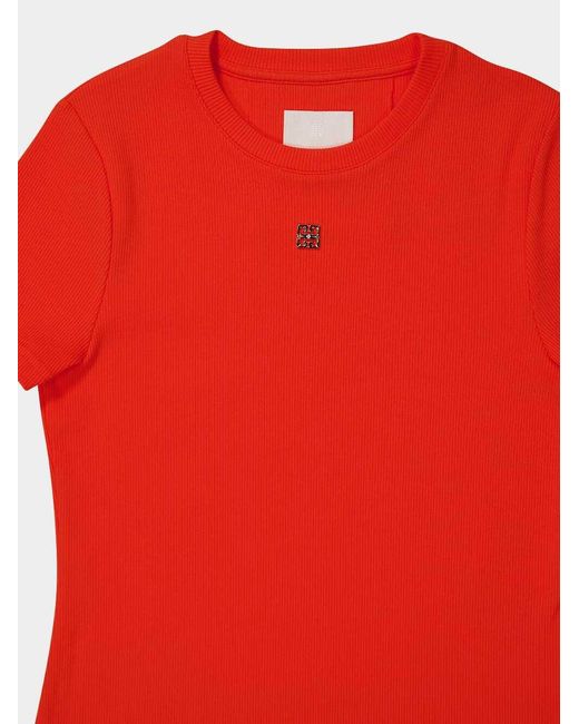 Givenchy Orange 4G Plaque Short-Sleeved Dress