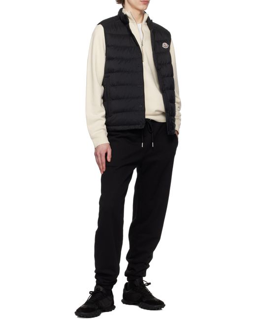 Moncler Black Logo Patch Cotton Track Pants for men