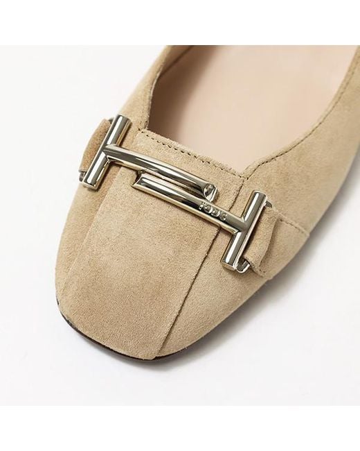 Tod's Natural Round-Head Flat Shoes