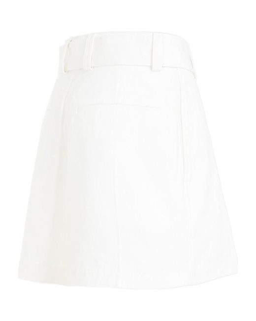 Jil Sander White Mid-Waisted Belted Shorts