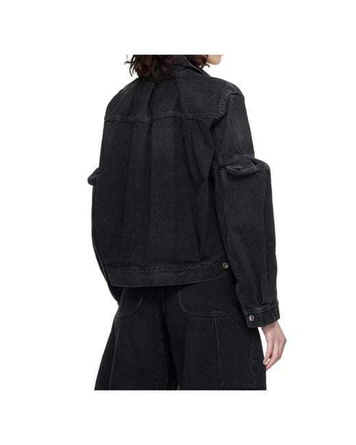 Sacai Black Non-Stretch Denim Jacket