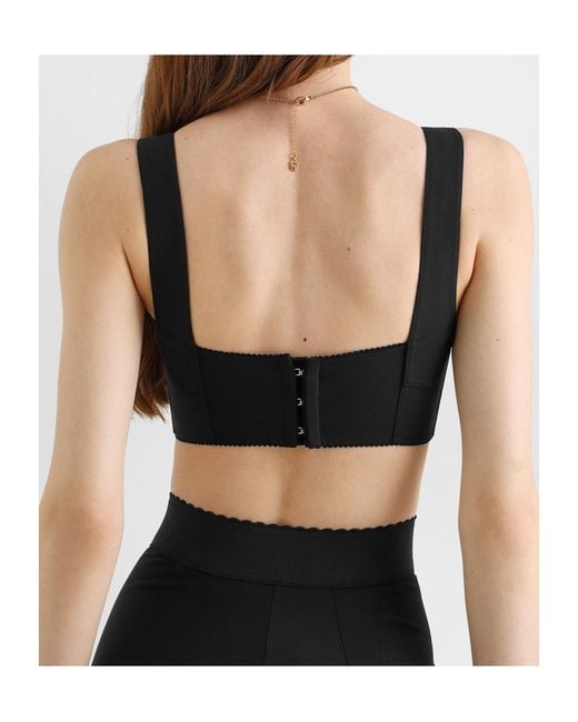 Dolce & Gabbana Black Satin Bustier Top