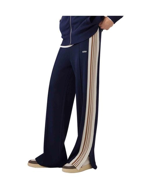 Autry Blue Striped Wide-Leg Pants for men