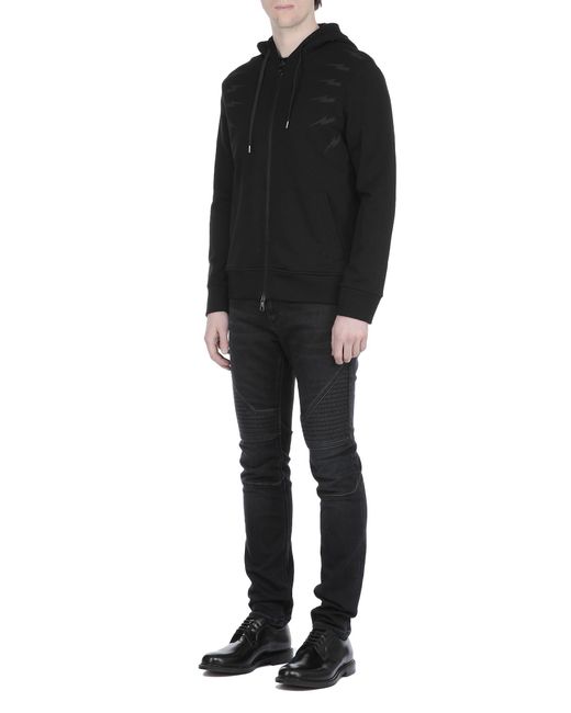 Neil Barrett Black Hooded Long-Sleeved Hoodie for men