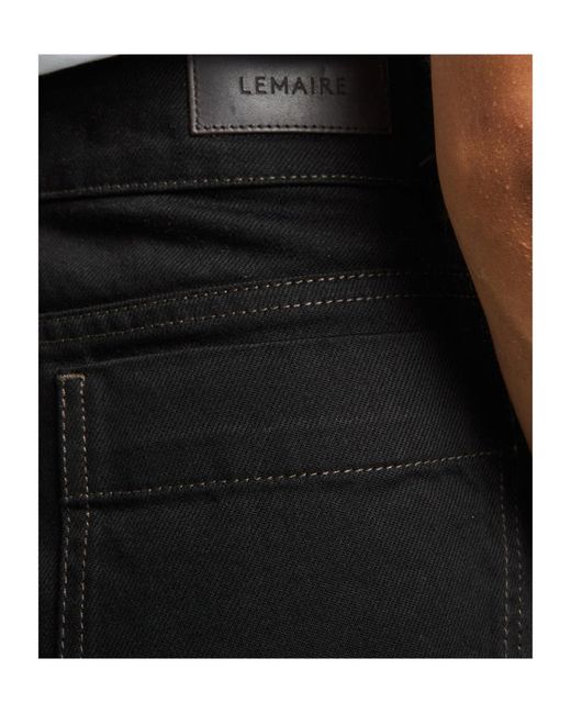 Lemaire Black High-Waisted Wide-Leg Jeans