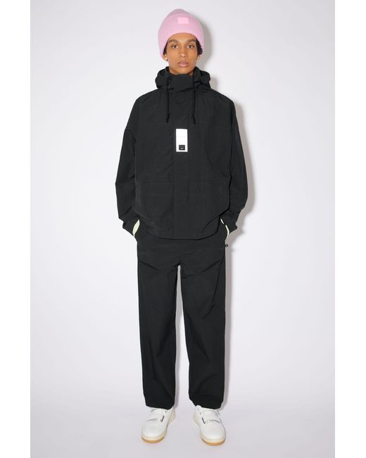 Acne Black Face-Patch Hooded Jacket for men