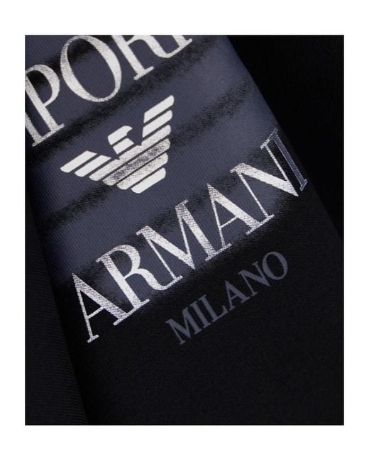 Emporio Armani Blue Double Jersey Sweatshirt With Logo for men