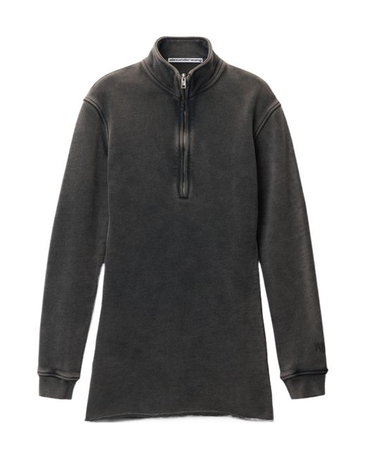 Alexander Wang Gray Half-Zip Mini Dress