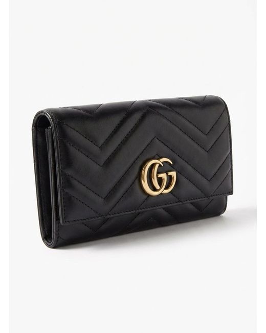 Gucci Black Gg Marmont Continental Wallet