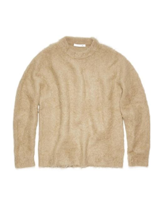 Acne Natural Crewneck Knitted Sweater for men