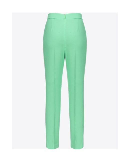 Pinko Green Concealed Zipped Tapered-Leg Trousers