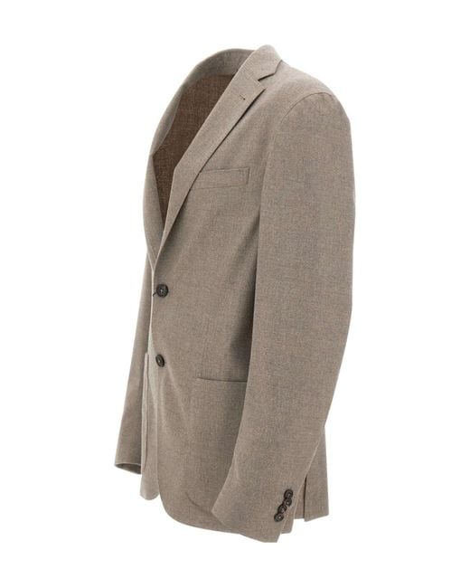 Corneliani Brown Single-Breasted Blazer for men