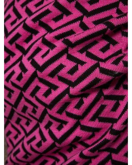 Versace Purple Knitted Mid-Length Skirt