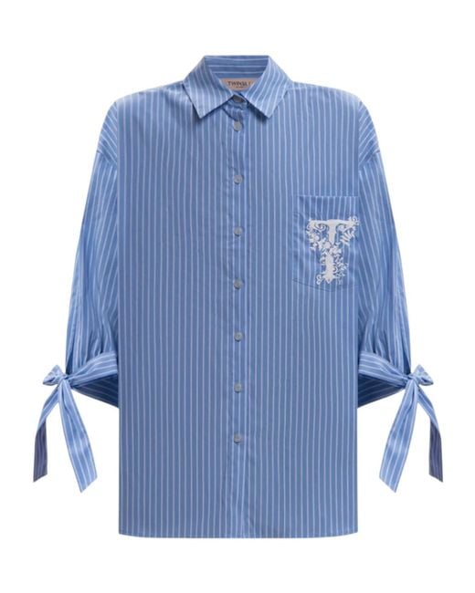 Twinset Blue Striped Shirt