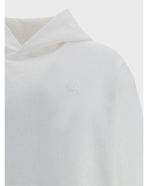 DIESEL Gray Macs-Hood-Megoval-D Logo Embroidered Hoodie for men