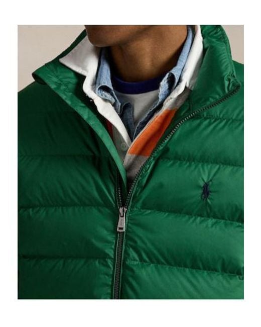 Polo Ralph Lauren Green Logo Embroidered Zip-Up Jacket for men