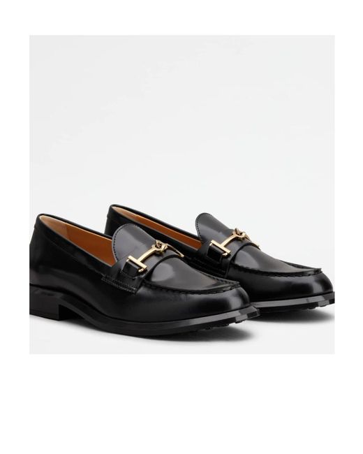 Tod's Black Round-Toe Loafers