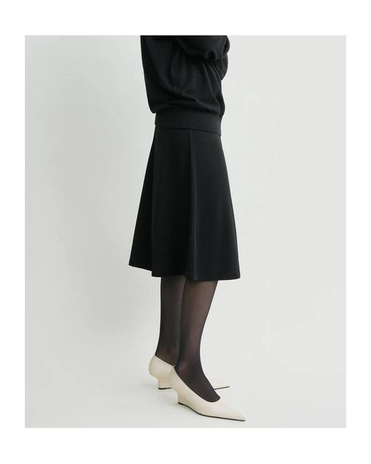 Totême  Black Totême A-Line Fluid Midi Skirt
