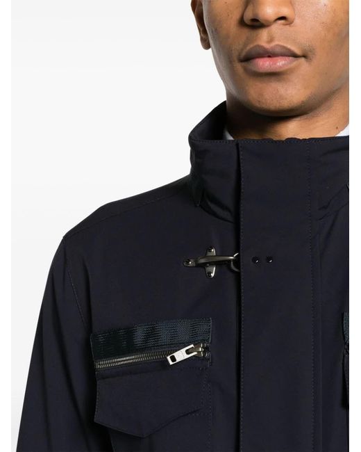 Fay Blue High Neck Shirt Jacket for men